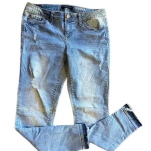 Aeropostale Ankle Skinny Jegging Women's Jeans LMedium Wash Faded Mid Rise